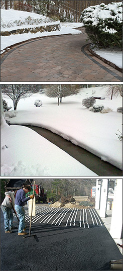 Radiant heated driveways and walkway.