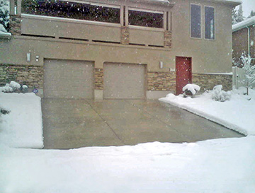 Heated driveway snow melting system.
