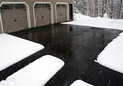 Heated driveway snow melting system.
