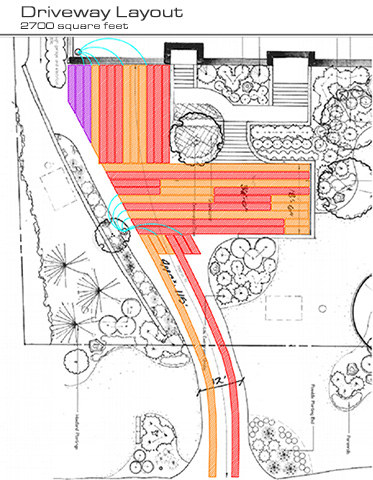 A heated driveway system layout.