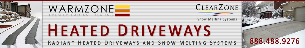 Heated driveway header banner